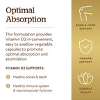 Solgar Vitamin D3 (Cholecalciferol) 125 Mcg (5000 IU), 120 Vegetable Capsules - Helps Maintain Healthy Bones & Teeth - Immune System Support - Non-GMO, Gluten Free, Dairy Free, Kosher - 120 Servings