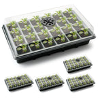 5-Pack Seed Starter Trays with Humidity Dome & Large 24-Cell Plug Trays
