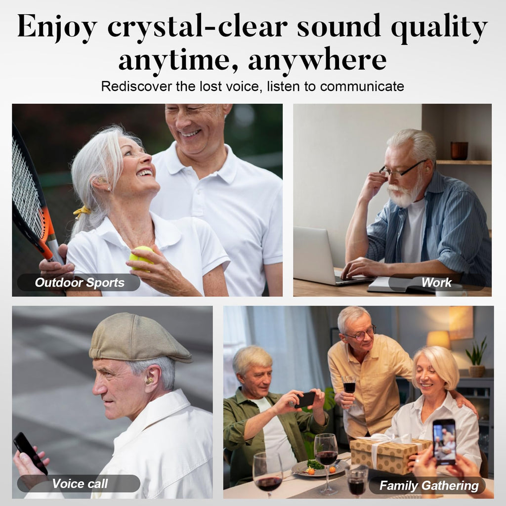 RlsitKee Hearing Aids, Hearing Aids for Seniors, Rechargeable, Hearing Amplifiers with HD digital Displays and Charging Case, Hearing Aid with Volume Adjustable and Noise Reduction for Hearing Loss