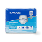 Attends Adult Absorbent Underwear, Large [72 Count] - Maximum Absorbency for Men and Women - Disposable Pull-On Diapers with Tear-Away Sides and Breathable Waistband - AP0730