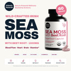 Atlantic Naturals Sea Moss with Beet Root Capsules - Premium Quality Multivitamin Supplement - Sea Moss Superfood to Support Immune Health, Blood Flow, Joint Health & Athletic Performance - 120 ct