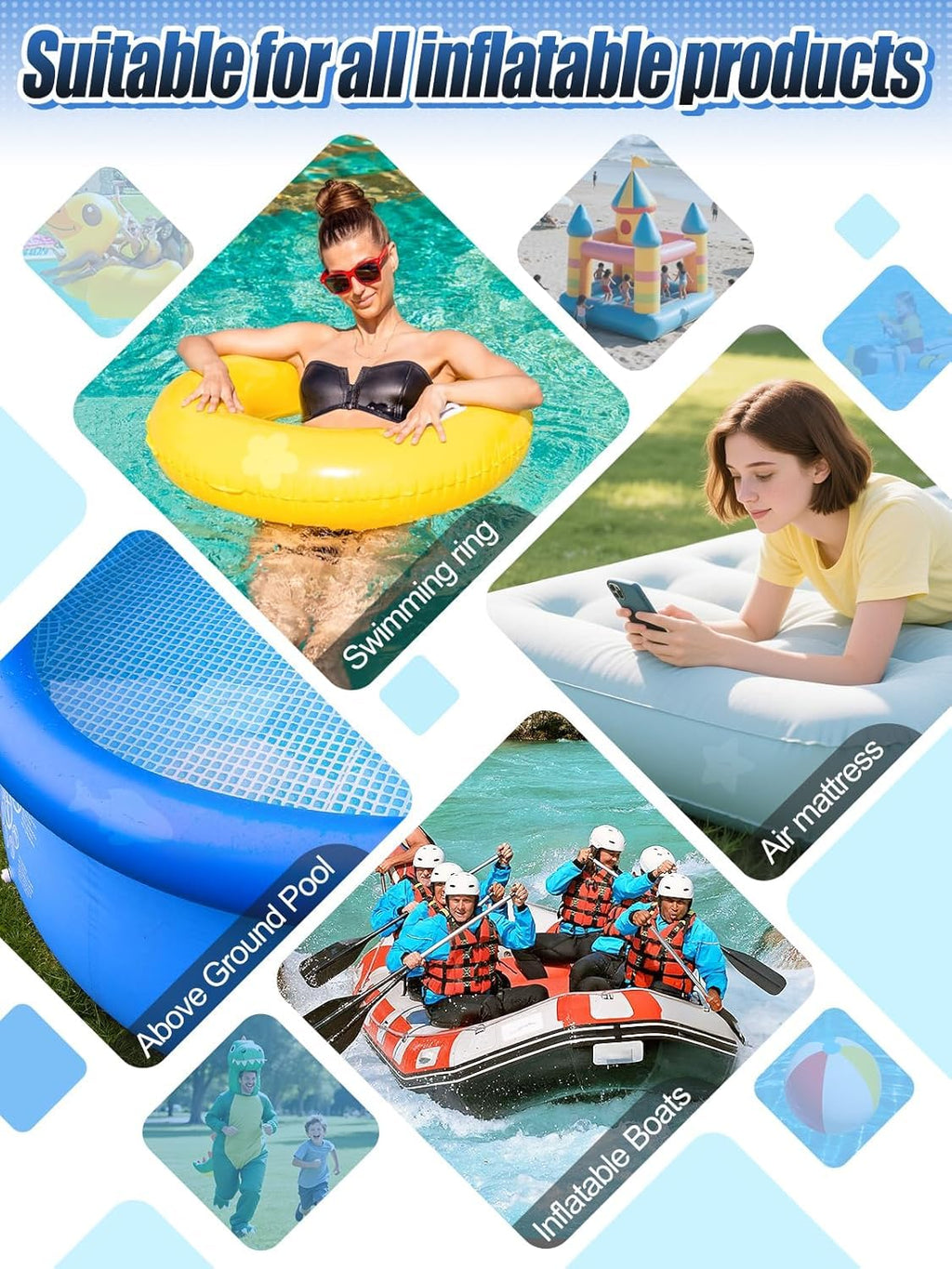 Aulock 4ft x 2.8ft Exlarge Pool Liner Repair Patch - Self-Adhesive Vinyl Patch Kit for In-Ground or Above Ground Pools Inflatable Swimming Pools, Clear