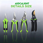 AUDCALIGHT 4-Pack Bypass Pruning Shears, Titanium Steel Blade,With Gardening Gloves,Shears Stainless, Ergonomic Hand Pruning Shears for Trees, Plants (Shears Gardening Tool Kit)