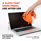 WHOOSH! Screen Shine Go 2-Pack – Two 1 fl oz Refillable Touchscreen Cleaners with Microfiber Cloths for Car, iPad, Laptop and Eyeglasses – Powerful Streak-Free Cleaning – Pocket-Sized, TSA-Approved