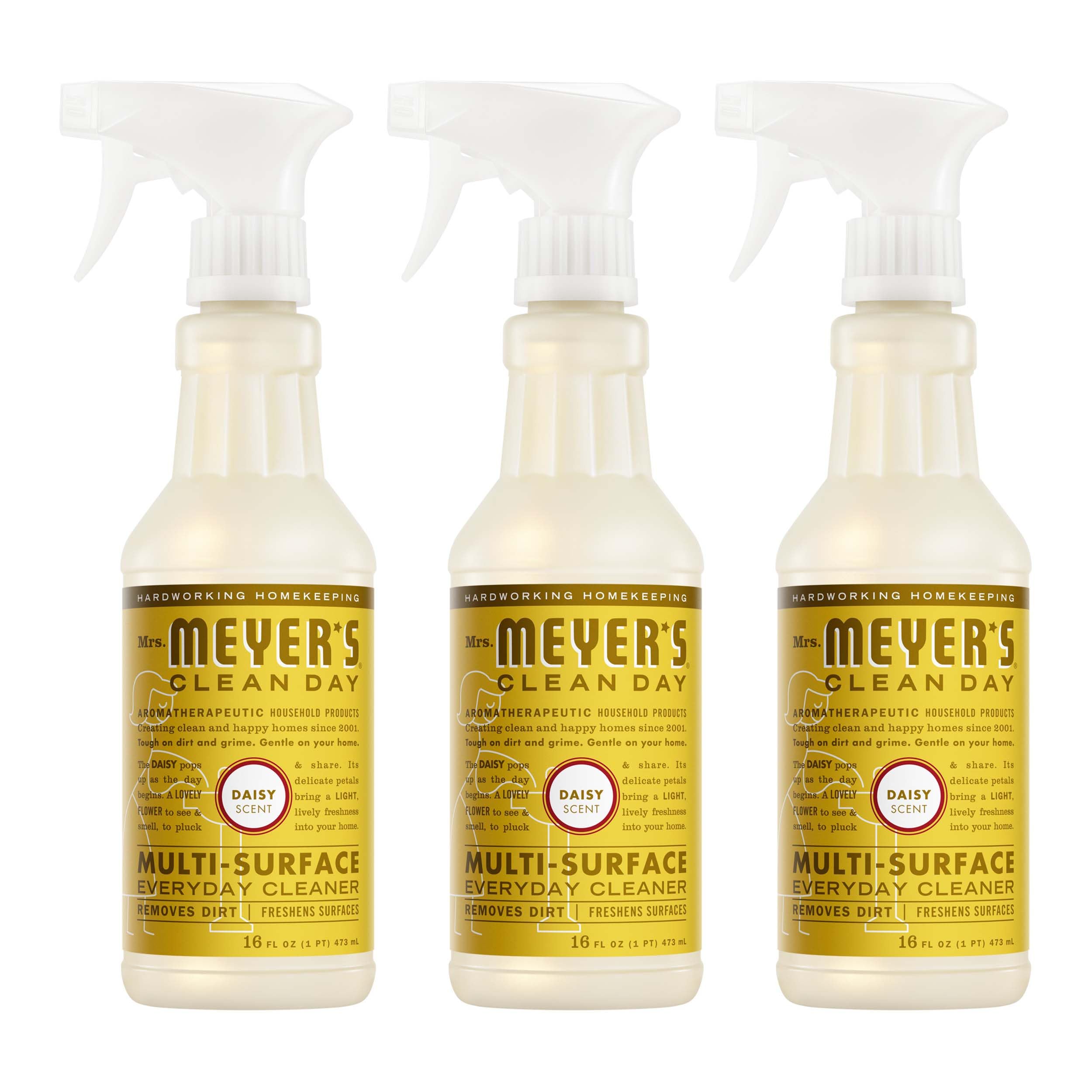 MRS. MEYER'S CLEAN DAY Multi-Surface Everyday Cleaner, Daisy Scent, 16 Fl Oz Bottle - 3 Pack