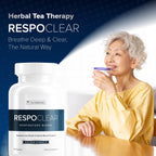 Herbal Tea Therapy RespoClear (60 Caps): Respiratory Lung Health & Sinus Support Supplement - NAC, Elderberry, & Quercetin - Lung Detox for Smokers & the Pollution-Conscious - GMO-Free & Made in USA