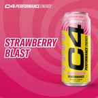 C4 Performance Energy Drink with Zero Sugar, Strawberry Blast, 12pk