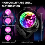 NEQUARE Disco Ball Party Lights 2-Pack, Sound Activated Strobe with Remote