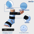 REVIX Foot Ankle Ice Pack Wraps for Discomfort, Reusable Gel Ice Wrap with Cold Compression Therapy, Plantar Fasciitis, Post-Workout Feet Recovery, Soft Plush Lining, 2 Packs