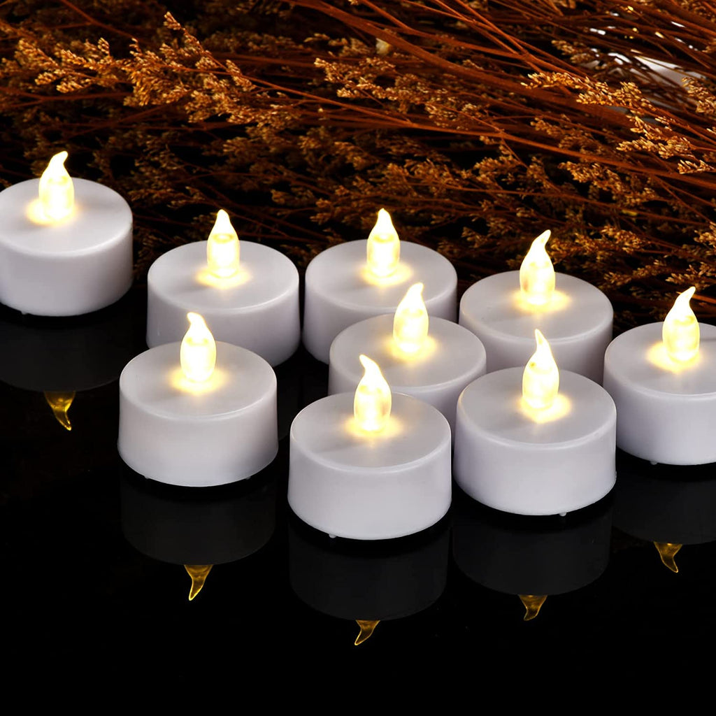 Hanzim LED Tea Lights Candles- 100PACK Warm White Flameless Candles Realistic and Bright Flickering Long Lasting 200Hours for Holiday Celebration,Party,Home Decoration Warm Yellow,Battery Operated