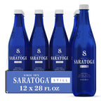 Saratoga Spring Water Bottles, 12 Pack – Still Bottled Water – Recycled PET Plastic Bottles – 28 Fl Oz