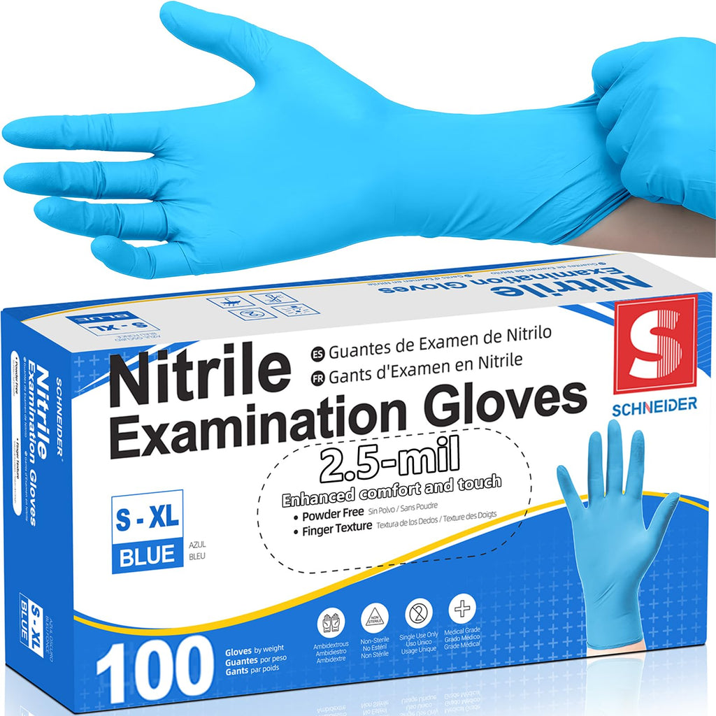 Schneider Medical Exam Glove, Gloves Disposable Latex Free, Powder Free