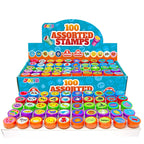 JOYIN 100PCS Assorted Stamps for Kids Self-Ink for Party Favor, Teacher Stamps, Kids Treasure Box, Prize for Classroom, Birthday School Stuffers (50 Designs, Dinosaur, Halloween Stampers)