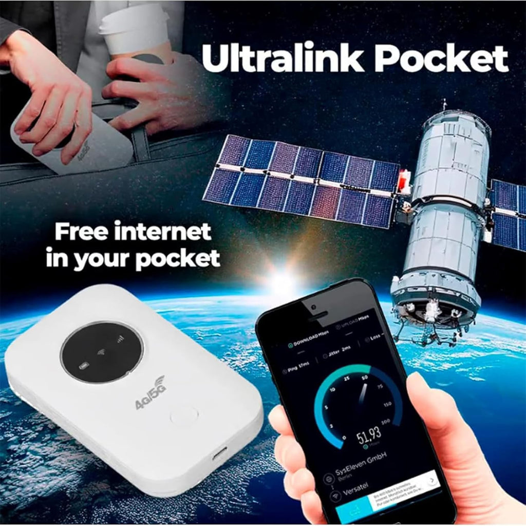 Ultralink Pocket [Internet in Your Pocket], Free WiFi Anywhere Ultralink, 2025 New Portable Satellite Internet WiFi Ultra Link Free Router Unlimited High Speed Smart Router (1 PC)