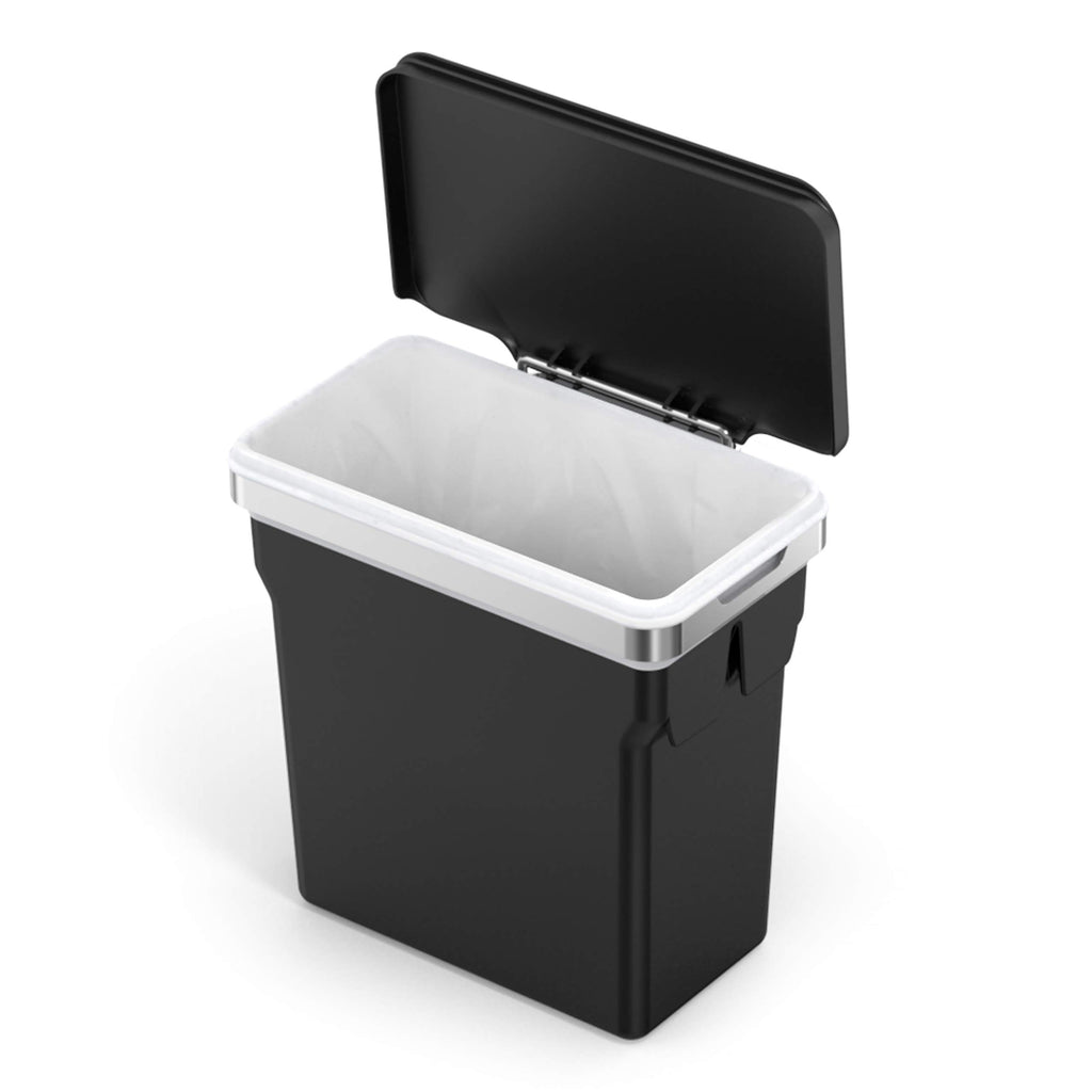 simplehuman 10 Liter / 2.6 Gallon In-Cabinet Trash Can Heavy-Duty Steel Frame, Black
