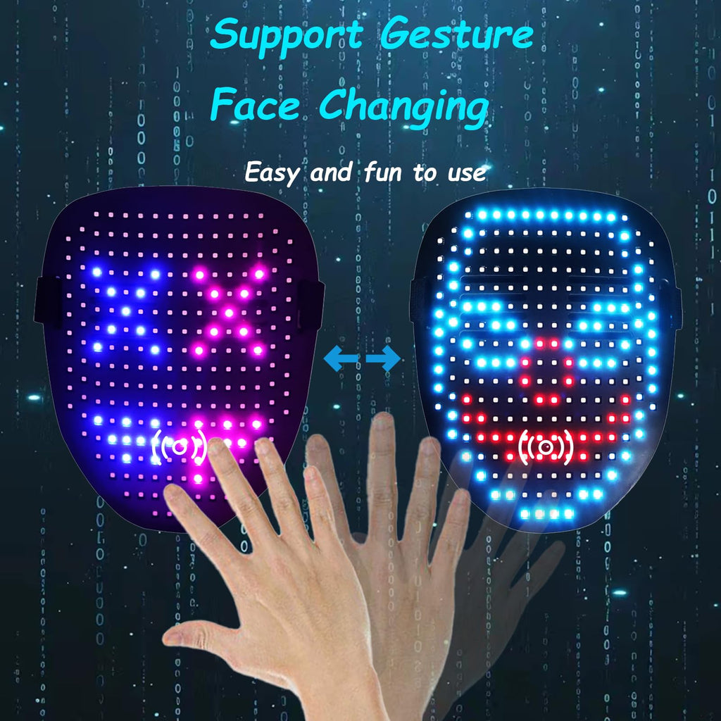JDBMAOYE LED Light Up Mask with Gesture Sensing,Perfect Gifts for Teen Boys