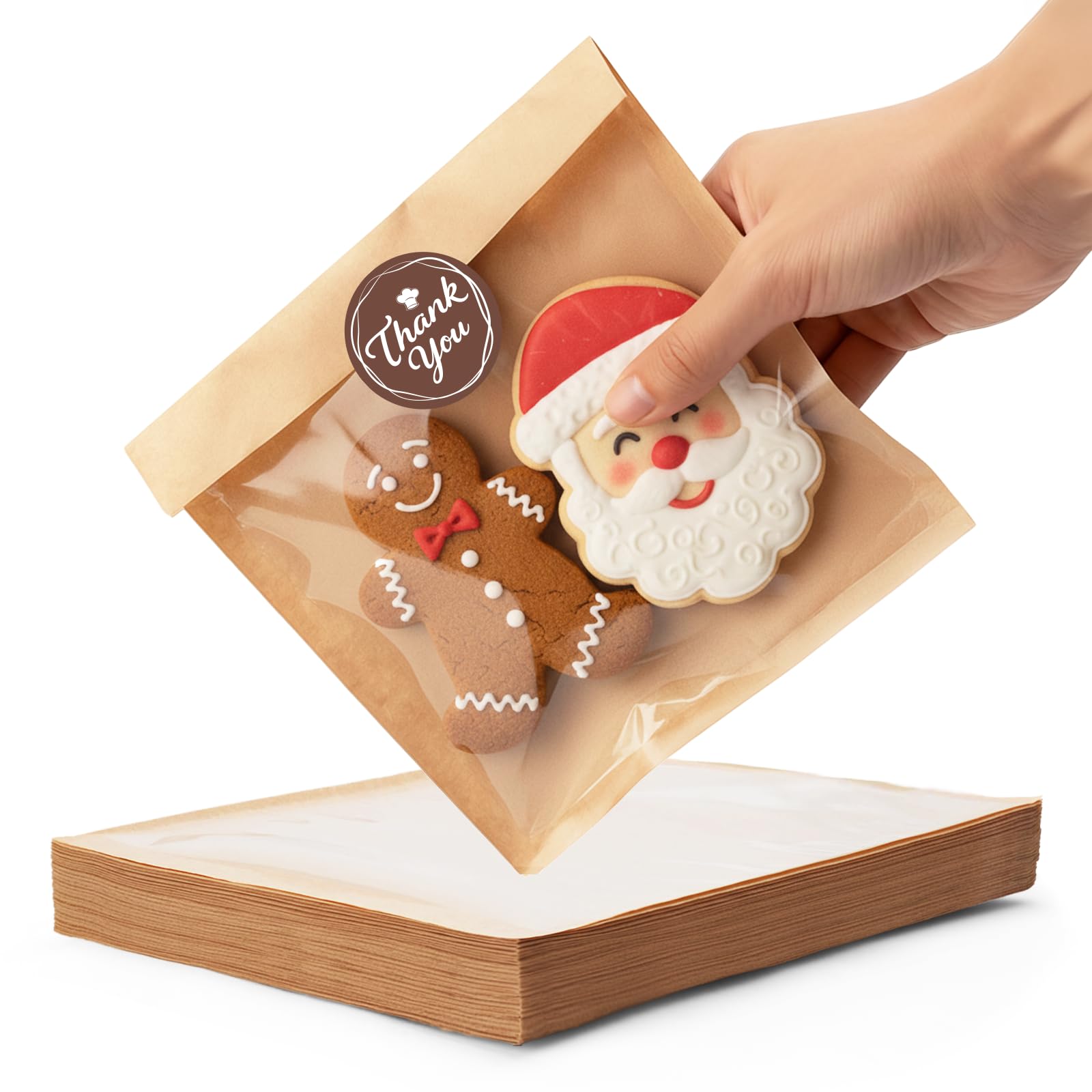 Bake Choice 100PCS Cookie Bags with Seal, 5.7x6.5 Individual Treat Bags