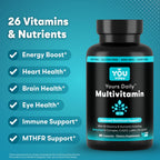 You Vites - Methylated Multivitamin for Men and Women, Methyl Multi Without Iron - 60 Capsules, MTHFR Supplement with Methyl B12, Methylfolate (5-MTHF), CoQ10 for Energy, Heart and Mood Support