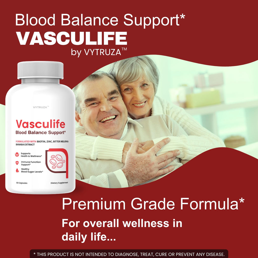 VYTRUZA Vasculife Blood Balance Support* - Vasculife Capsules Advanced Formula Blood Health Support Supplement Supports Blood Flow and Blood Circulation*, 60 Capsules