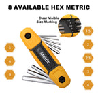 MULWARK 4 Pack Folding Allen Wrenches Sets | 17-Piece Complete Metric & Standard SAE Hex Key Set with Portable Holders for Basic Home Repair, Furniture Assembly, and DIY Projects