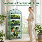 NEWBULIG 27"x19"x63" Mini Greenhouse, with Durable Zipper Door 4 Tier