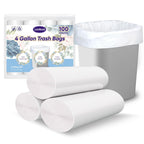 LainNeala Small Trash Bags 4 Gallon, 100 Count Small Garbage Bag Bathroom White Mini Trash Bag Trash Can Liners Unscented Small Garbage Bags for Bathroom Can