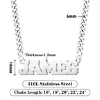 Elemtansy Custom Name Necklace for Men, 18K Gold-Plated Name Necklaces with Curb/Figaro Chain, Personalized Birthday Gifts for Men