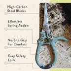 Modern Sprout Pruning Shears- Garden Snips-Herb Scissors- Chartreuse 1-Pack