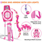 Bow and Arrow Toys for Kids, 2 Pack LED Light Up Archery Set Outdoor Indoor