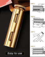 Vintage Za Roller, Za Wheel Roller, 2025 New Pure Copper Roller Machine, Solid Brass Roller, Use with 70 mm Papers, Elegant and Luxurious Roller for Men and Women