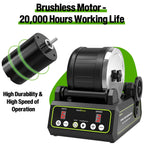 C1 Pro Brushless Rock Tumbler Kit - Professional Large 2.5LB Capacity, Up to 3X More Durable, Ultra Long Working Life Rotary Polisher with Full Accessories & Memory Function, Ideal for Adults Kids
