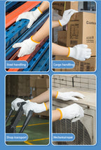 PLWJK Unisex white cotton polyester knittedsafety gloves,suitable for gardening,warehouse,cooking work-36 pairs