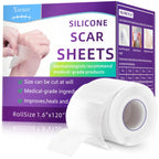 Yarster Silicone Scar Sheets, Silicone Scar Tape(1.6"x 120" Roll-3M), Medical Grade Scar Sheets, Scar Tape for Surgical Scars, Burn, C-Section, Keloid Scars, Acne Treatment, Stretch Marks Removal
