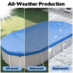 16x10 FT Oval Pool Cover for Above Ground Pools,Solar Oval Pool Cover Protector with Drawstring for Cold and UV Resistant,Dustproof -All-Weather Protection(Cover Size:19.1 x 11.2FT)