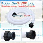 Frienda 10 ft Swimming Pool Replacement Hose - 1.5" Diameter Plastic Above Ground Hose Replacement Accessory for Home, Swimming Pool, Filter Pump, Saltwater Systems(White, Black)