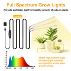 LED Grow Light Strips, Grow Lights for Indoor Plants Full Spectrum 3000K, Plant Light Bar with 3/9/12H Timer, 10 Dimmable Levels for Seedling Succulent,Best Match for Plant Shelf(3 Head×2 Pack)