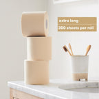 Bumboo Bamboo Toilet Roll 24 Pack | Unbleached Toilet Paper 3 ply, 300 Sheets | Eco Toilet Rolls | Plastic-Free, Soft, Strong & Sustainable Toilet Tissue, Beige