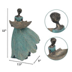 DiliComing Fairy Garden Statues Bird Feeder - 12 Inch Outdoor Fairy Statue