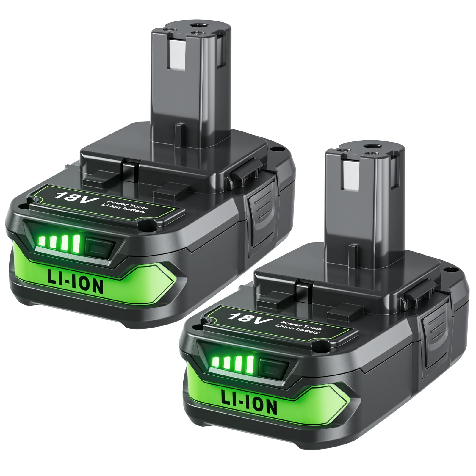 Upgraded 4000mAh 2Packs Replace for Ryobi 18V P107 Battery Compatible with Ryobi 18V Battery ONE+ P102 P103 P104 P105 P107 P108 P109 P189 PBP005 PBP006 PBP2005 P190 P197 Cordless Power Tools System