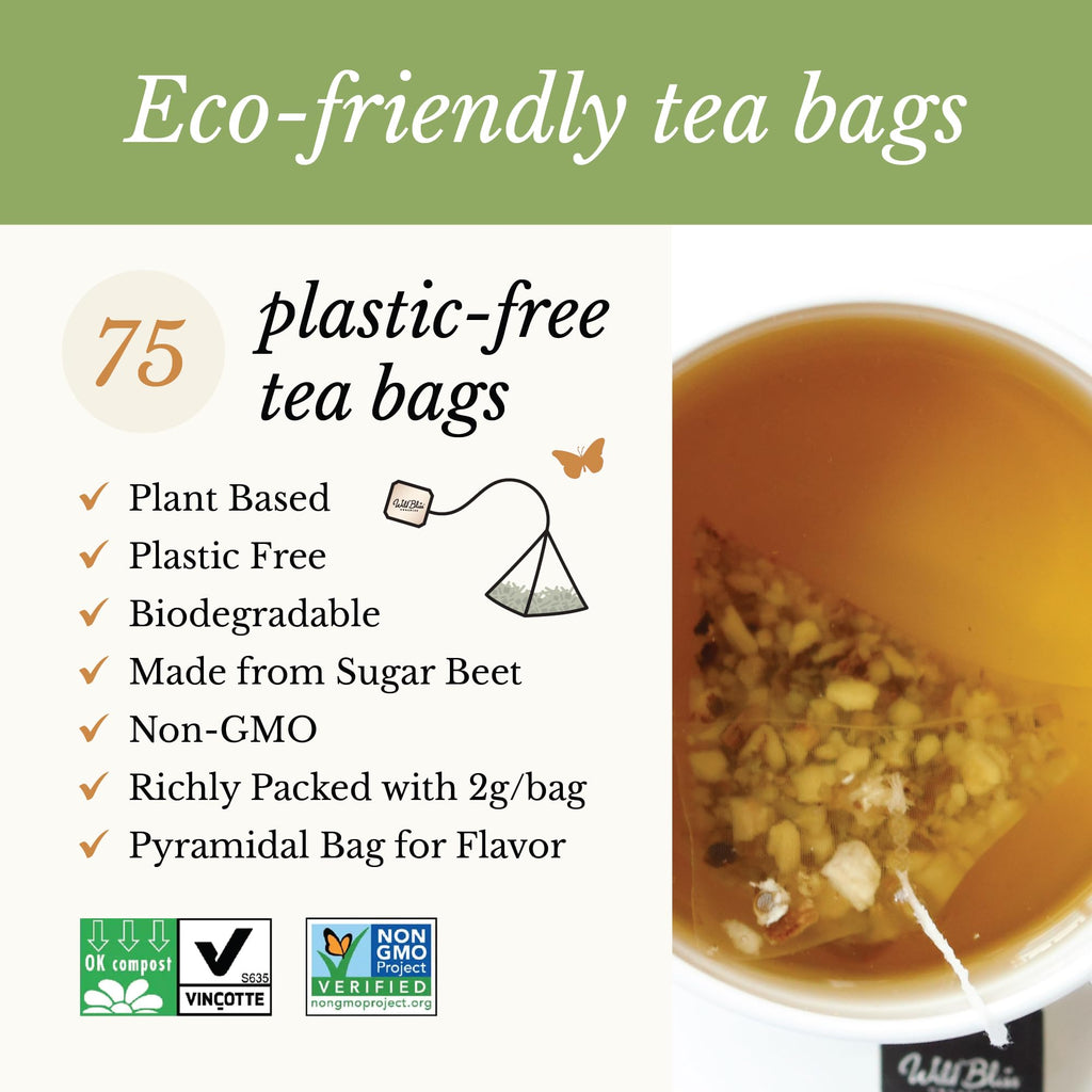 Wild Bliss Organic Wild Raw Dandelion Root Tea - Pharmacopoeia Quality Caffeine Free Herbal Detox Support - 75 Plant Based Tea Bags