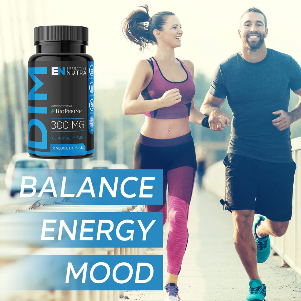 Effective Nutra Dim Supplement 300mg with BioPerine - Extra Strength Estrogen Blocker for Men & Women - Hormone & Metabolism Support - 2 Month Supply