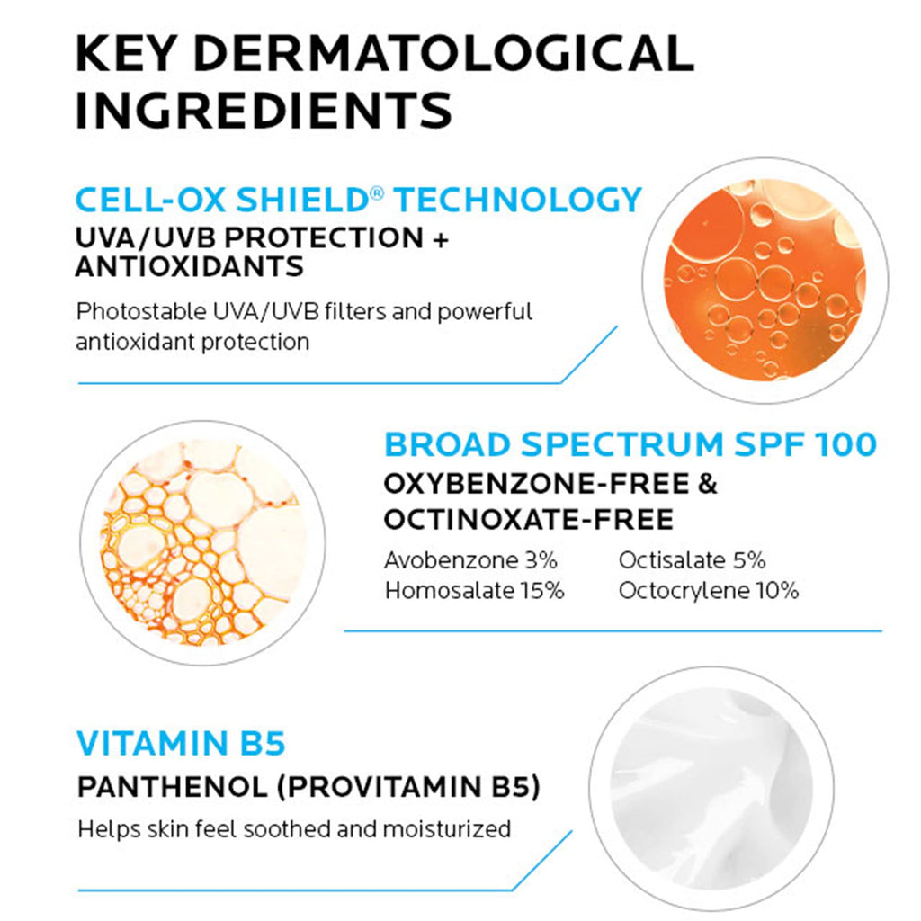 La Roche-Posay Anthelios Melt-In Milk Sunscreen SPF 100, Sunscreen For Body & Face, Broad Spectrum SPF + Antioxidants, Oil Free, For Sun Sensitive Skin, Oxybenzone Free