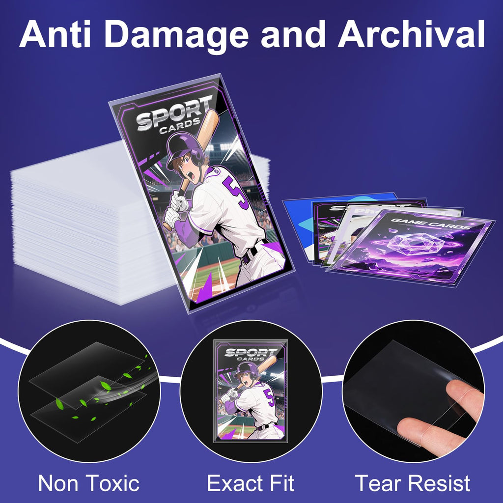 6000ct Card Sleeves for Trading Card,Soft Penny Baseball Card Sleeves,Clear Plastic Card Protectors Fit for MTG,TCG,Baseball,Football,Sports,Game Cards