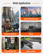 TopTes Guard-101 Gas Detector, 4 Gas Monitor for H2S, CO, LEL and O2, with Vibration, Visual and Audible Alarms, 14h Long Battery Life, Safety Explosion-Proof, for Work, Home - Orange