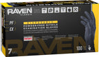 Raven Powder Free Nitrile Disposable Gloves 7 Mil - XL Latex Free, Chemical + Puncture Resistant, Textured Grip, Single Use for Automotive, Industrial, Janitorial, MRO, Food Service 66519