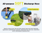 6699 Discharge Hose 1-1/2-Inch by 50-foot Sump Pump Hose with 2pcs SUS 304 Clamps Pool Backwash Hose for Draining/Removing Water Lay Flat Hose 1550