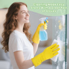 Jsocoah Rubber Kitchen Dishwashing Gloves, 5 Pairs Eusable Cleaning Gloves For Washing Dishes, Bathroom, Pet care, Garden Non-Slip Durable Rubber Gloves For Daily Use (Medium)