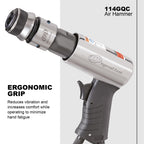 Ingersoll Rand 114GQC Quick Change Air Hammer 3-Piece Chisel Set, 3500 BPM, 2-5/8" Stroke, .401 Shank