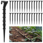 Glooglitter 120 Pack 1/4 Inch Irrigation Tubing Hold Down Plastic Anchor Stakes Drip Irrigation Support Stakes Ground Garden Hose for Garden Greenhouse Sprinkler Landscaping