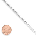 Miabella 925 Sterling Silver Italian 3mm, 4mm Solid Diamond-Cut Mariner Link Chain Anklet Ankle Bracelet for Women, Made in Italy (Width 3mm, Length 10 Inches)